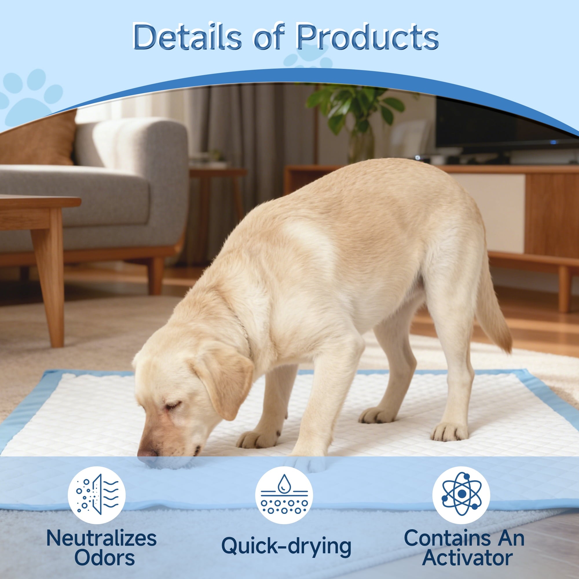 Woonono Puppy Pads Training Pads,Super Absorbent,XL,23"X 30",50 Count Disposable Dog Pee Pads
